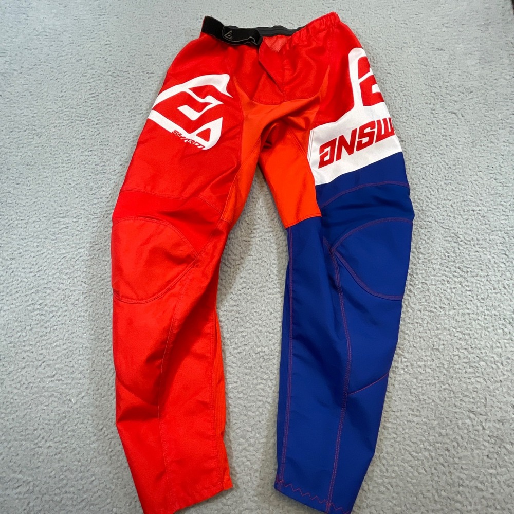 Answer Racing Syncron Motocross Pants Mens 30‎ Red Blue Excellent Dirt Bike Gear
